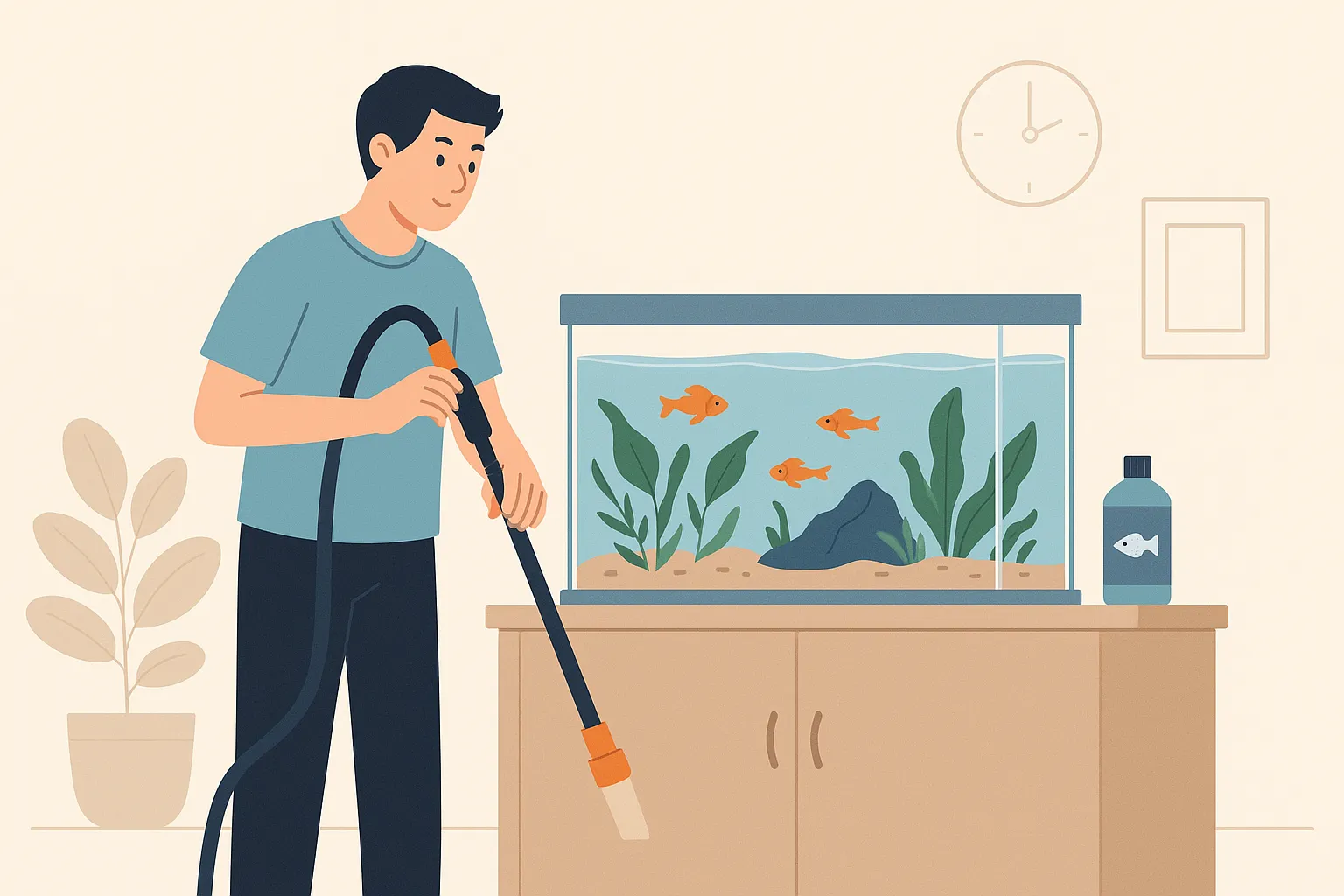 Akvárium tisztán tartása könnyedén.