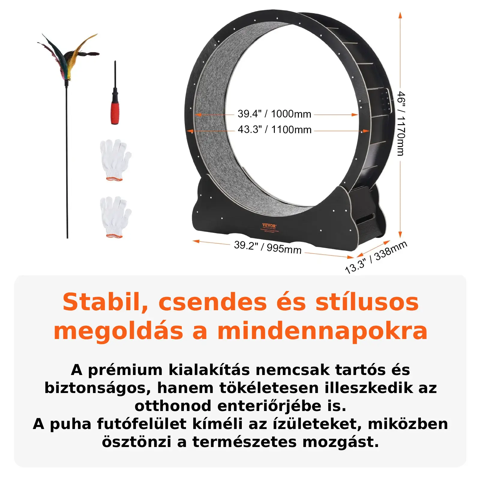 Fekete macska futókerék 6-11 kg -ig