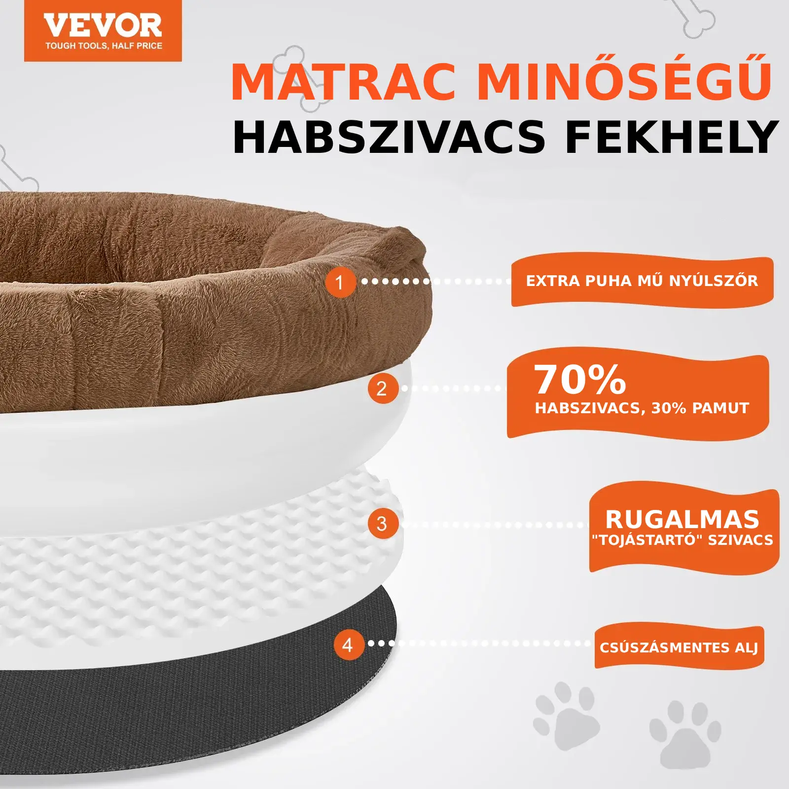 Barna színű, nagyméretű kutyaágy embereknek