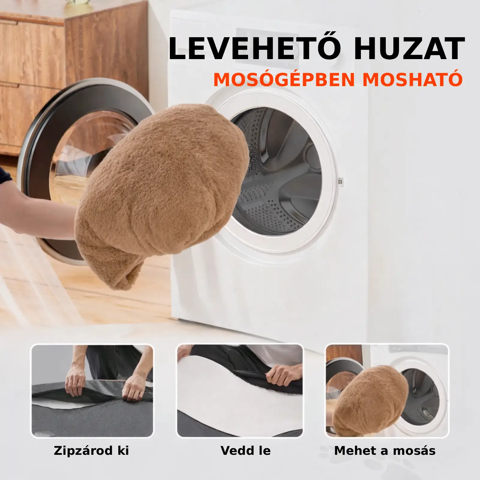 Barna színű, óriás emberi kutyaágy