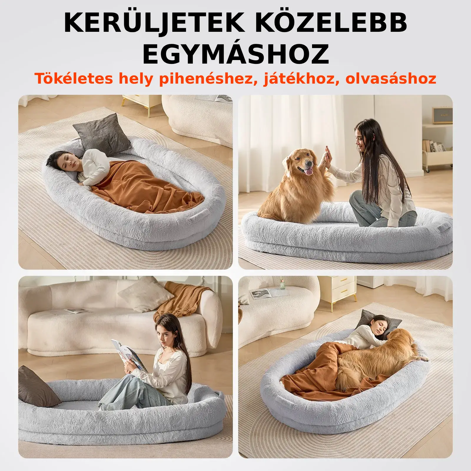 Nagyméretű kutyaágy embereknek