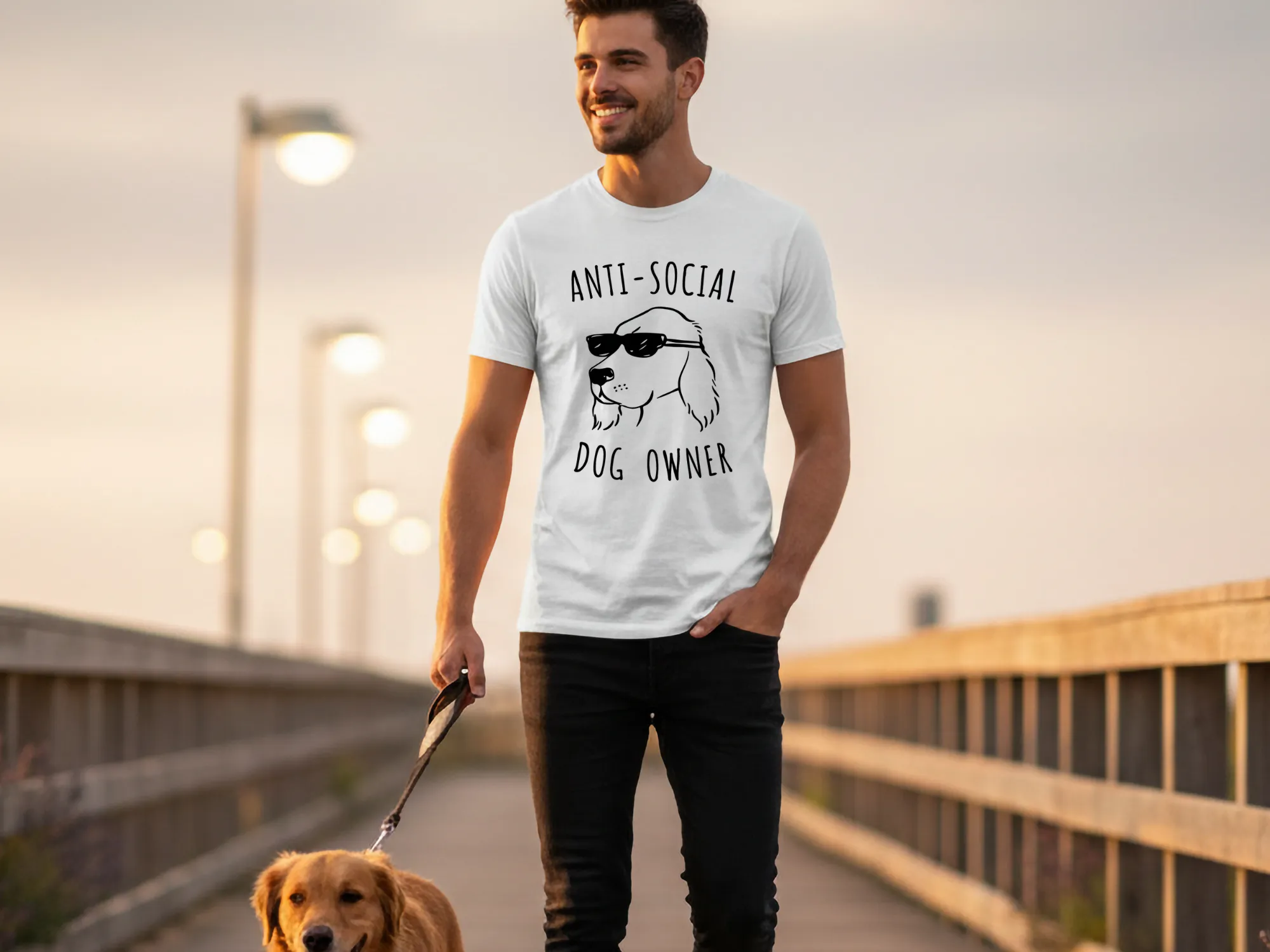 Anti-social dog owner férfi póló a büszke gazdiknak!