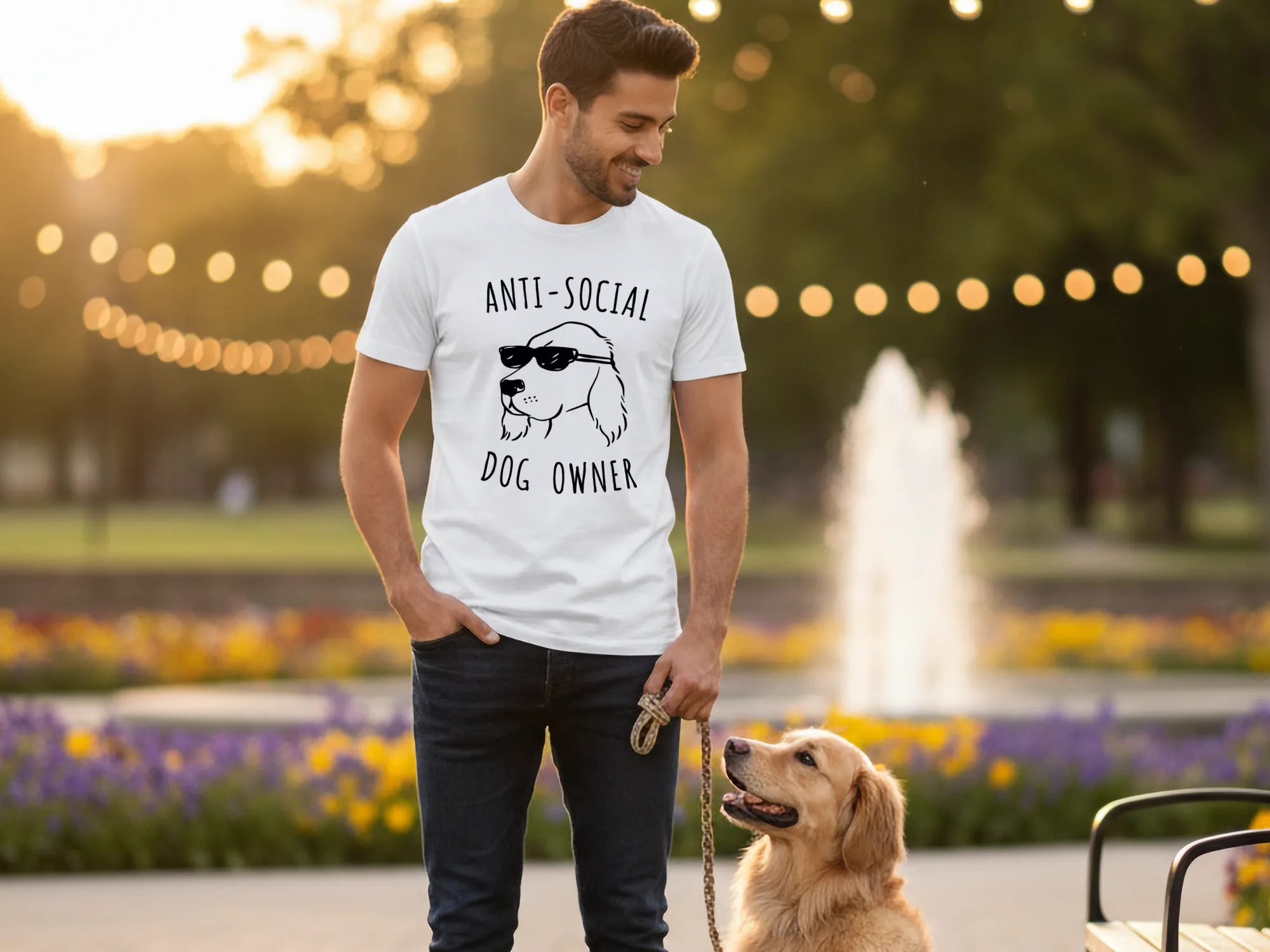 Anti-social dog owner férfi póló a büszke gazdiknak!