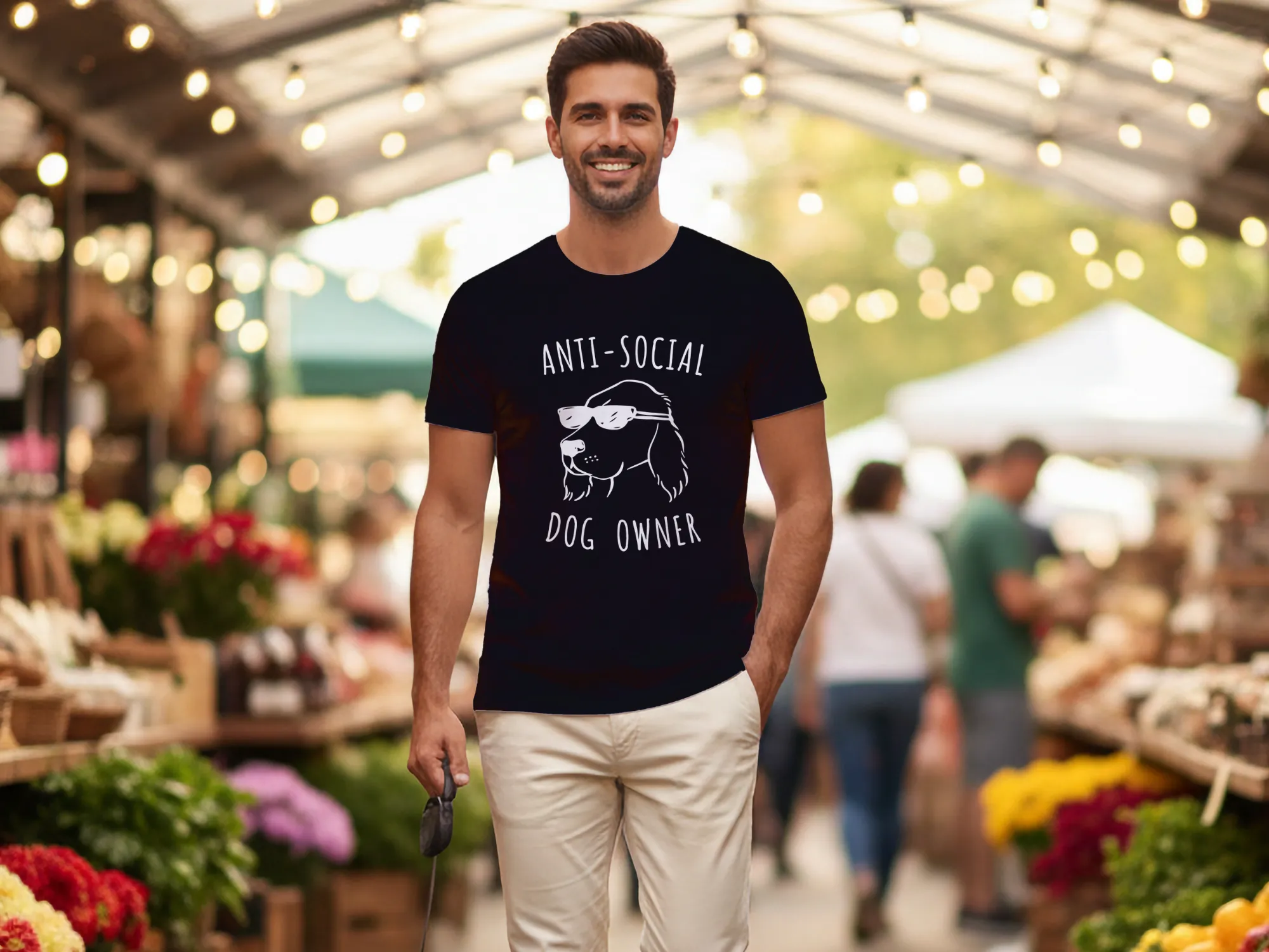 Anti-social dog owner férfi póló a büszke gazdiknak!