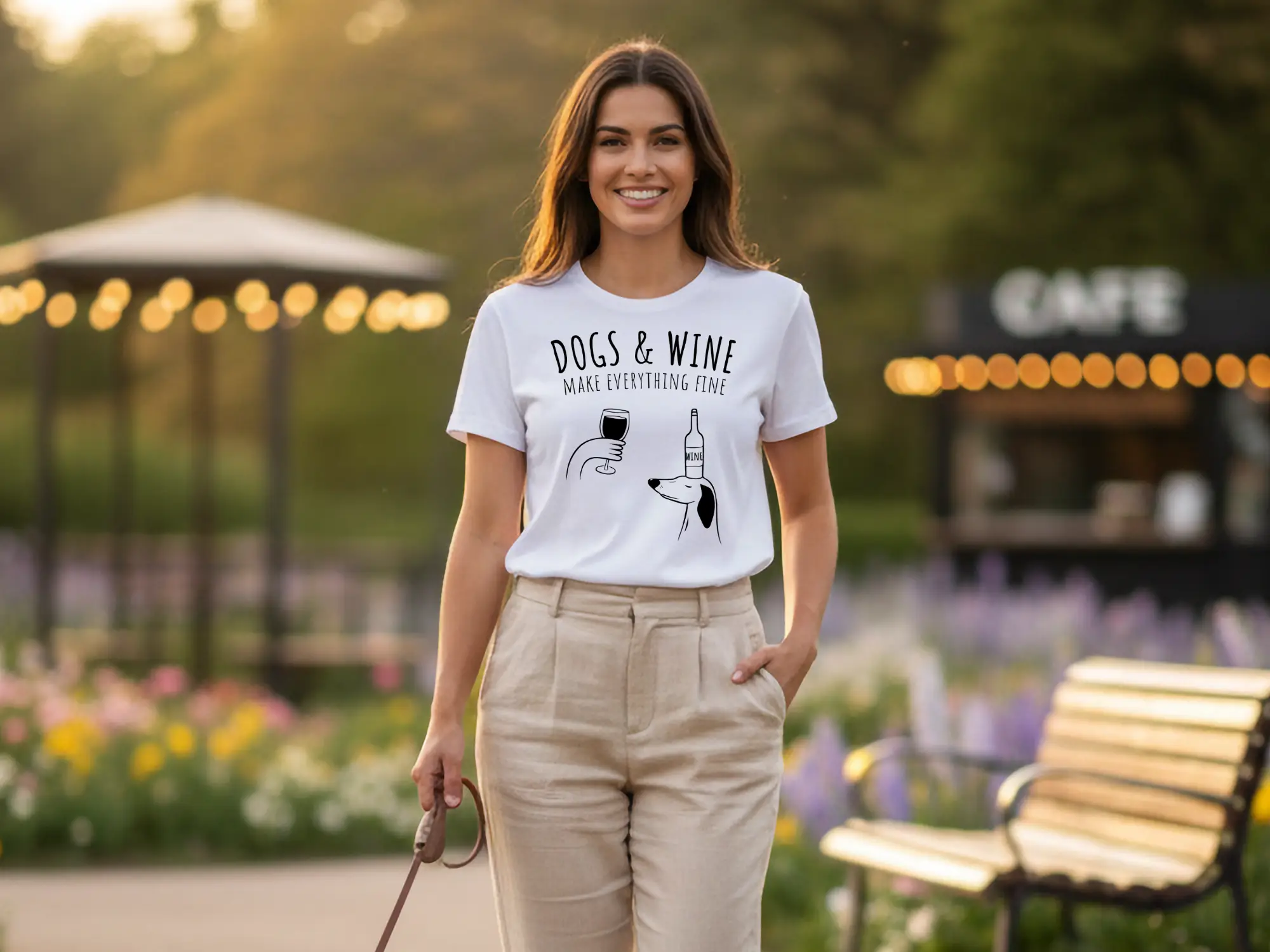 Dogs & Wine Make everything fine női póló a büszke gazdiknak!