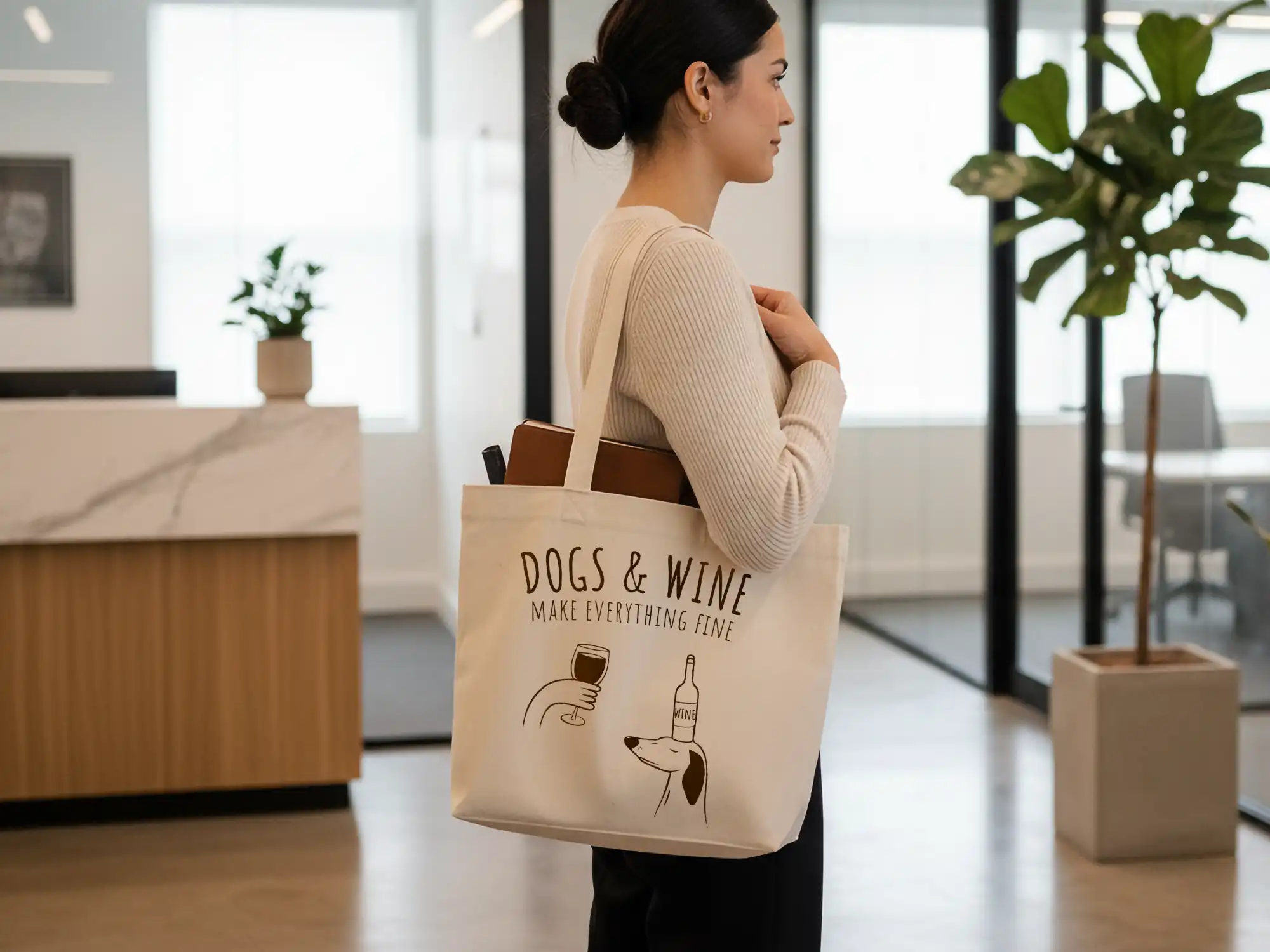 Dogs & Wine Make everything fine vászontáska a büszke gazdiknak!